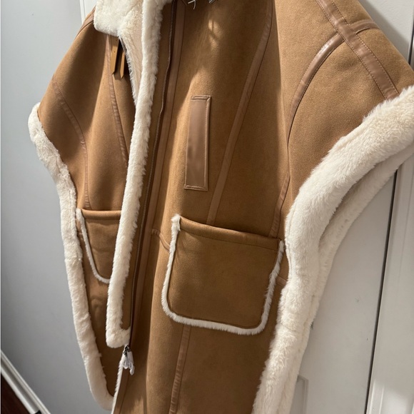 AZALEA WANG Faux Shearling Poncho Coat - Picture 8 of 12
